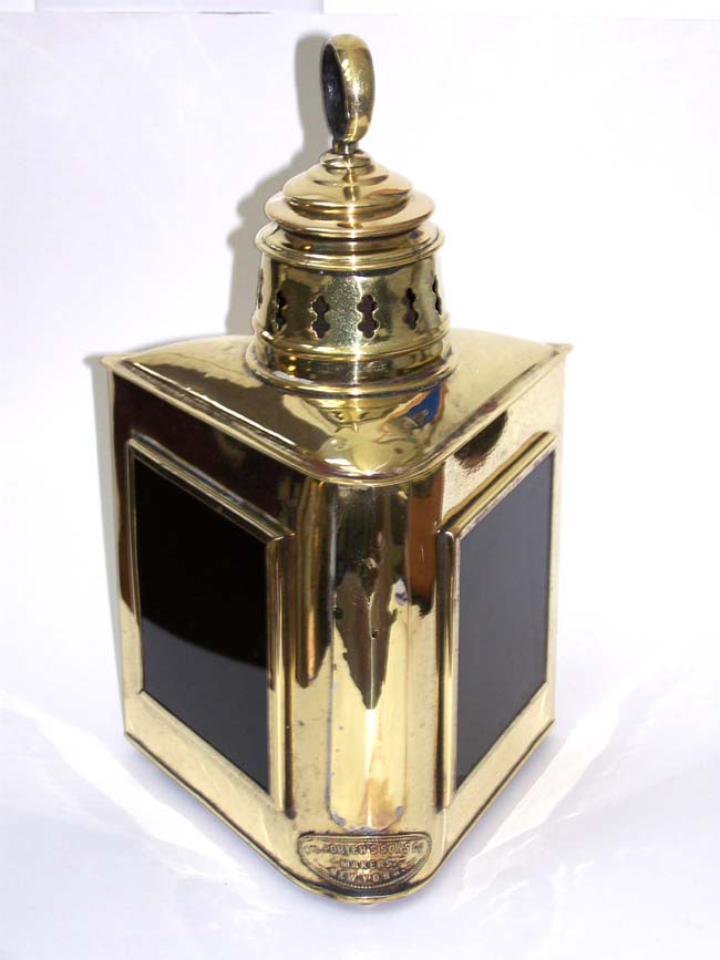 A rare late 19th century Combination Port and Starboard lamp by William Porter & Sons, New York, circa 1880.